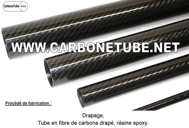 Tube de fibre de carbone - Noir